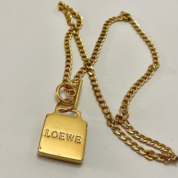 (SOLD) Vintage, Authentic Loewe Gold Plated 18-inch Chain Necklace - Picture 6 of 10